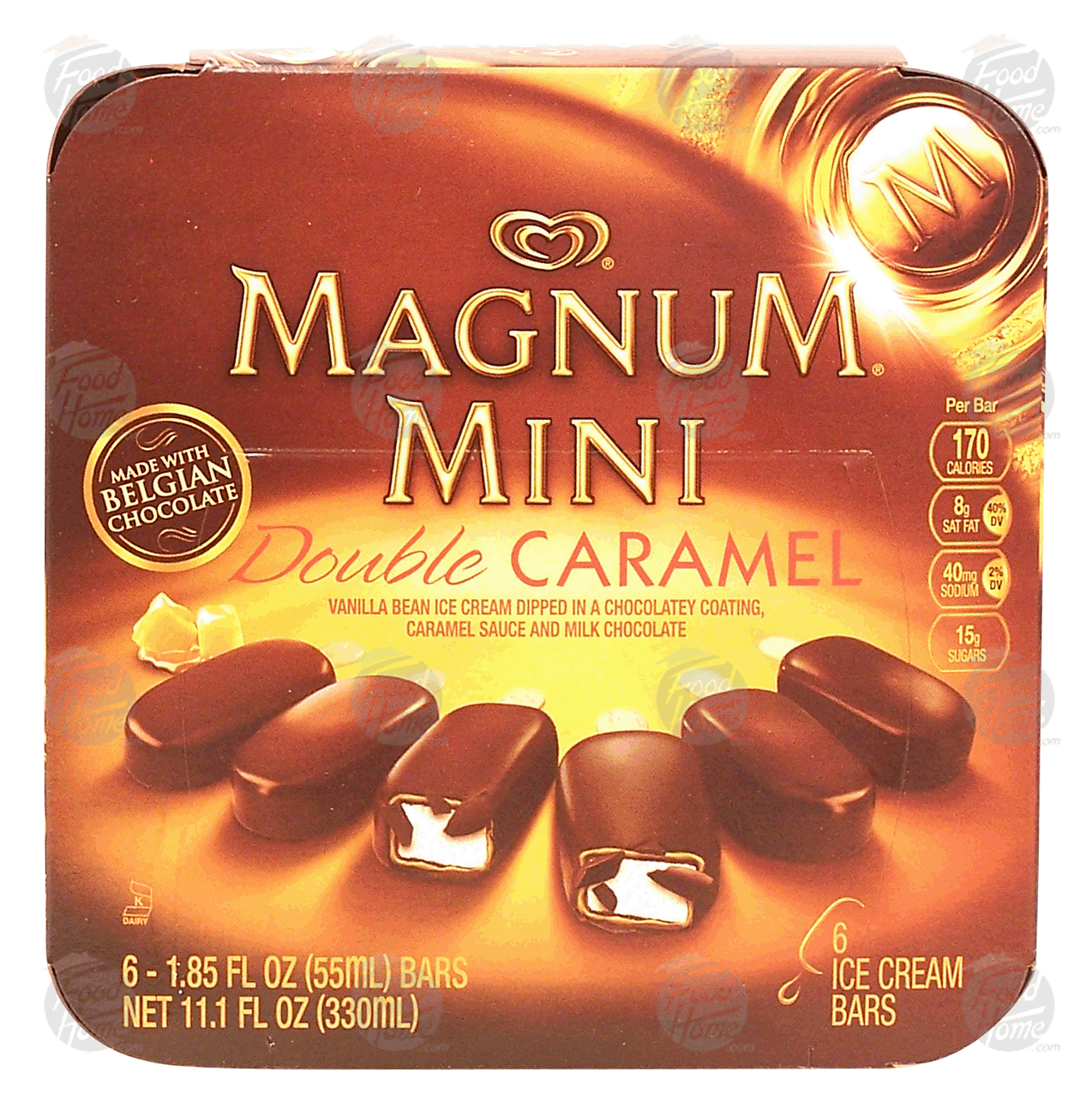 Magnum Mini double caramel; vanilla bean ice cream dipped in a chocolatey coating, caramel sauce & chocolate, 6  Full-Size Picture